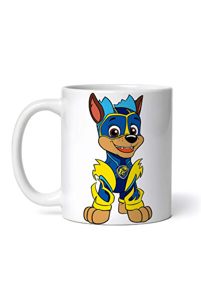 OEM Cană albă personalizată, Patrula Cățelușilor, Chase în costum de superero...