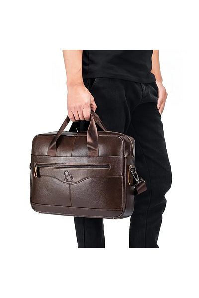 King Lion Leather shoulder&laptop bag,spacious internal division4papers,personal items,a back hanging strap