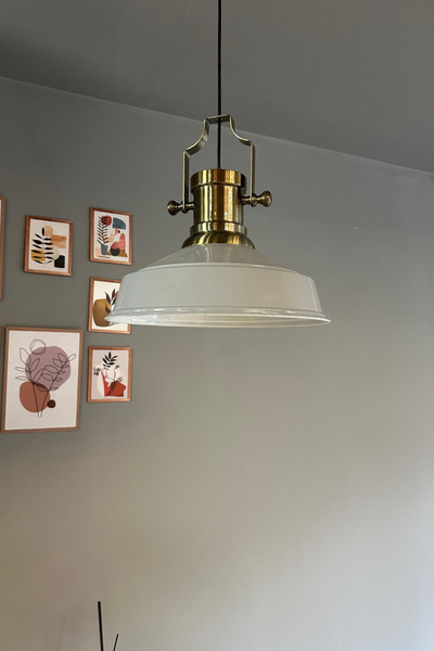 Bamyum Carmelo Gri Renk Asaletli Tekli Avize Silindir Eskitme Başlık Sarkıt Lamba Salon Aydınlatma