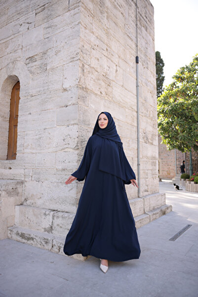 KADEEM Abaya cu pietre înfășurate de mătase liliac-medină