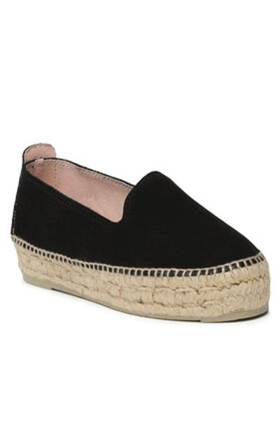 Manebi espadrile de damă cu talpă dublă ESPADRILE K 1.0 negre