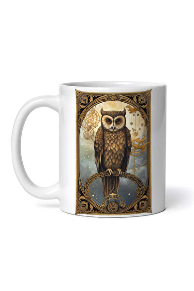 OEM Cană albă personalizată, Halloween Tarot Owl, INOVATIX®. 330ml
