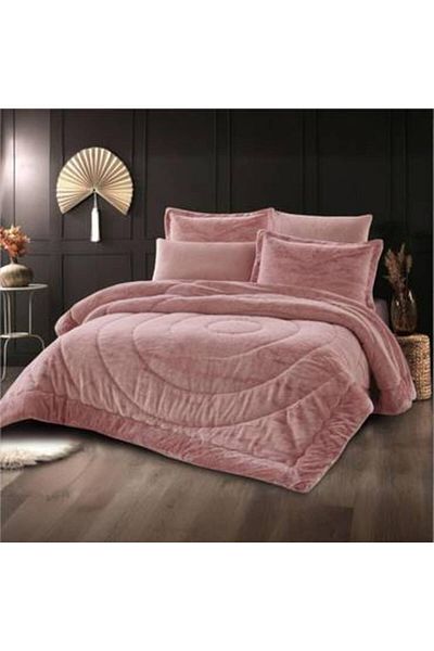 Feather Emma Fur Bedspread Set, 6 Pieces - Fixed Fill