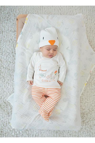kitikate Organic Little Duck Hospital Exit Set Ecru/Orange