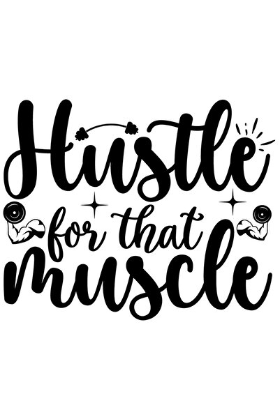 StoryGift Romania Sticker Exterior cu textul in engleza "Hustle for that musc...