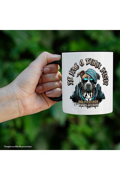 StoryGift Romania Gangster dog mug, I'm going to take you for a ride, cats, animal, 330ml, Ceramic with Black Handle, With Ma,STG.