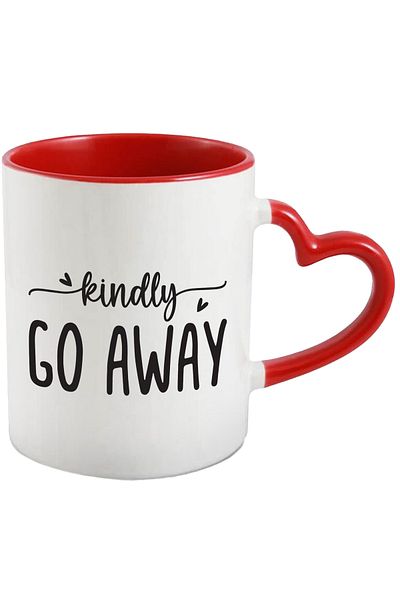 StoryGift Romania Mug with hearts and the text "Kindly go away" - with kindness, go away with Maner, With, STG