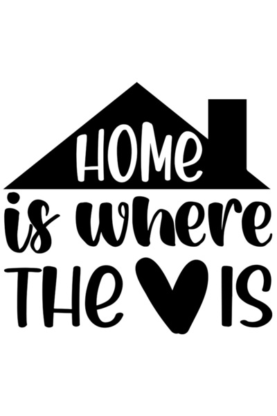 StoryGift Romania Sticker Autocolant 30CM Exterior cu un acoperis si mesajul "Home is where the love is" - acasa