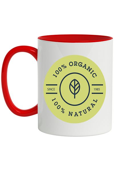 StoryGift Romania Mug With Message In English 100% Organic, Circle, Leaf, Geometric, Badge, Natural, With, STG