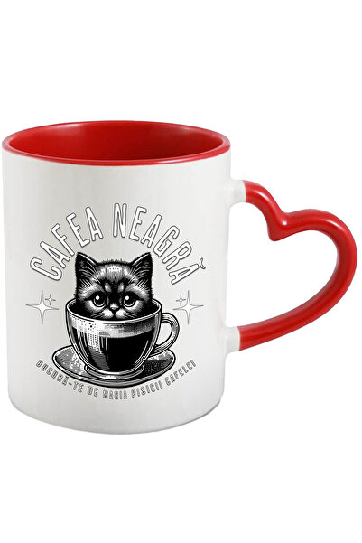 StoryGift Romania Cana Cafea Neagra bucura-te de magia pisicii cafelei, 330ml...