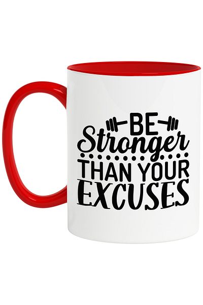 StoryGift Romania Mug for those who must be stronger than their excuses with Red Handle, With ,STG