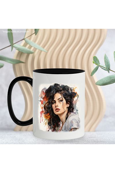 StoryGift Romania Mug With Amy Winehouse, Singer, Artist, Celebrity, Multicolor 330 ml, Wax, With