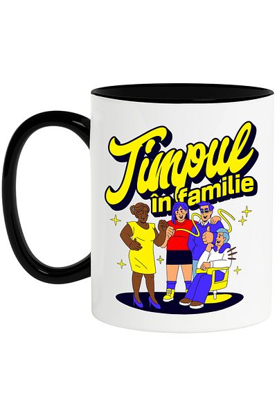 StoryGift Romania Mug time family children parents grandparents love, 330ml, Ceramic with Black Handle, With M,STG
