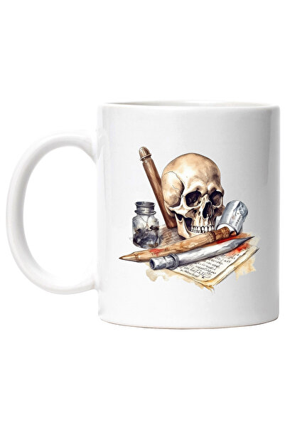 StoryGift Romania Cana Cu Craniu, Penita, Creion, Carnet, Notite, Sange, Mult...