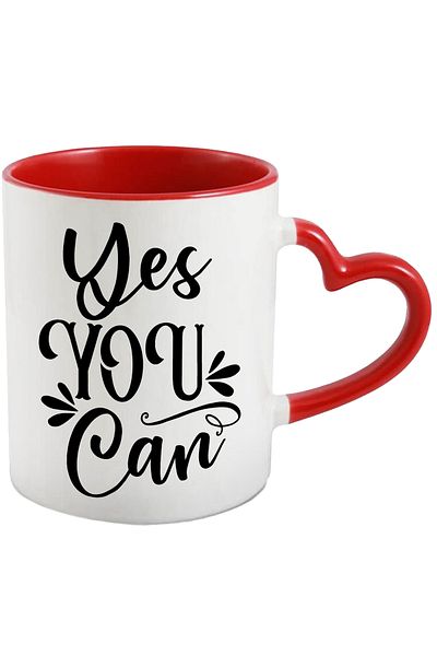 StoryGift Romania Mug with the text in English "Yes, you can" - yes, you can do this" - motivation, With ,STG.
