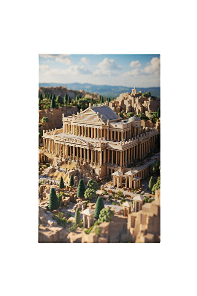 StoryGift Romania Tablou Canvas: View Ateneu Grecia Intre Munti Basme Rau Alb...