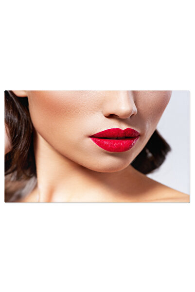 StoryGift Romania Tablou Canvas Cu Ruj Rosu - Detaliu Eleganta Si Frumusete
