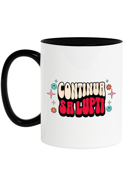 StoryGift Romania Keep Fighting Mug, 330ml, Ceramic with Black Handle, With Black Handle STG ,STG ,STG
