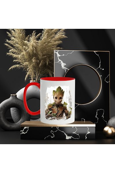 StoryGift Romania Mug With Groot, Leaves, Marvel, Alien, Guardians Of The Galaxy, Multicolored, With ,STG