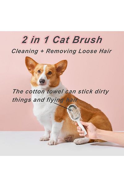 fulina 4 in 1 Pet Pet Grooming Brush, Knots Remover with Water Tank and 100pcs Cleaning Wipe,