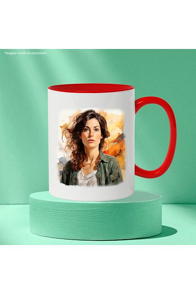 StoryGift Romania Mug With Sandra Bullock, Actress, Movies, Action, Comedy, Multicolor 330 ml, Sky, With,STG