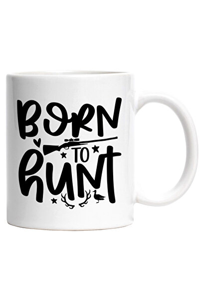 StoryGift Romania Cana cu o pusca de vanatoare si textul "Born to hunt" - nascut pentru a vana cu , Cu ,STG