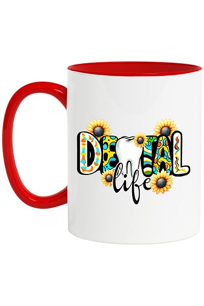 StoryGift Romania Mug with the message "Dental life", profession, illustration, work, dedication, passion, v, With ,STG