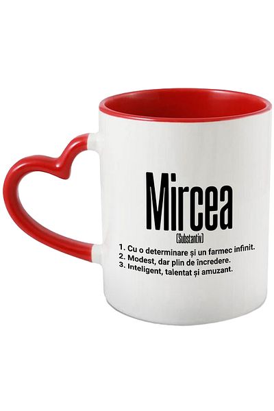 StoryGift Romania Mug With Name Mircea, Determination, Modest, Intelligent, Funny, Personalized, C, With, STG
