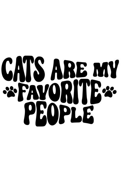 StoryGift Romania Sticker Exterior Cu Labute Si Mesajul "pisicile Sunt Oamenii Mei Favoriti" - Feline , Viny