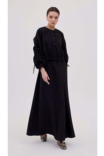 Rimel Moda فستان مارتين ديزاين مع سترة باللون الأسود