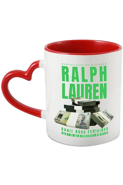 StoryGift Romania Mug __ - Money Brings Happiness, 330ml, Ceramic with Red Heart Handle, With ,STG