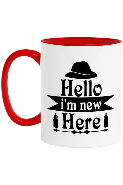 StoryGift Romania Mug with the text in English "Hello, I'm new here" - hello I'm new here baby bottles, With, STG