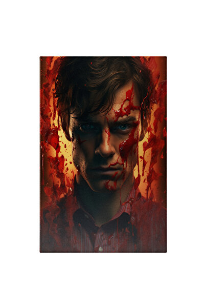 StoryGift Romania Tablou Canvas: Infricosator Barbat Sinistru Intr-un Cadru S...