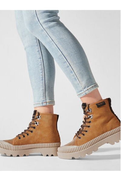 Pepe Jeans ghete de damă până la gleznă PLS50429 maro