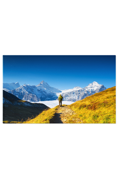 StoryGift Romania Tablou Canvas Lant Montan Prin Nori, Peisaj Montan, Calator...