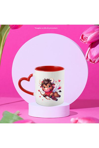 StoryGift Romania Mug with a Cupid bison | illustration | archery | love | heart, With ,STG