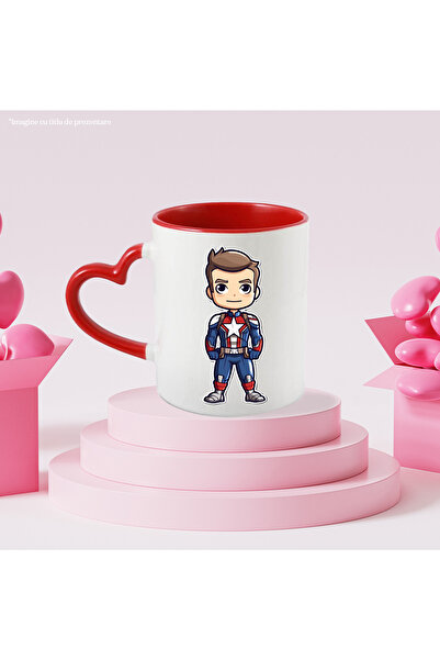 StoryGift Romania Captain America Mug Miniature, Marvel, DC, Warrior, Superhero, Ceramic, 330, With