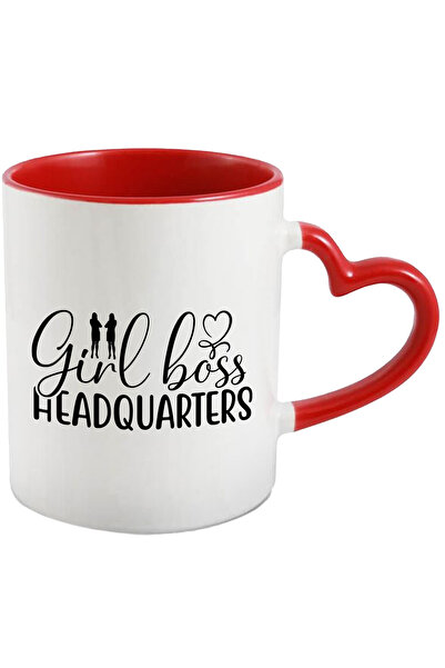 StoryGift Romania Cana cu textul in engleza "Girl boss headquarters" - sediul fetei patroane cu Ma, Cu ,STG