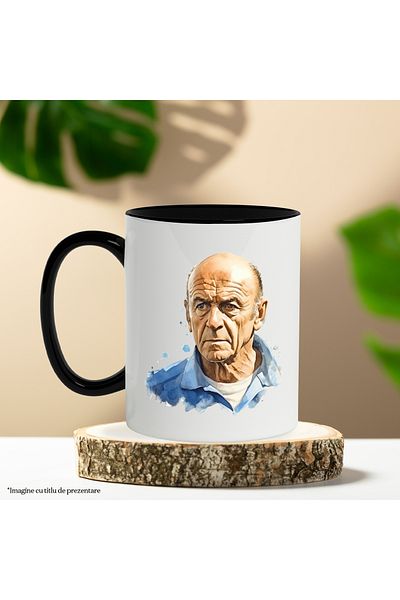 StoryGift Romania Mug With Pablo Picasso, Artist, Famous Painter, Portrait, Multicolor 330 ml, Ceram, With ,STG