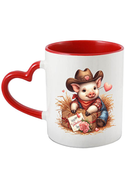 StoryGift Romania Cana cu un porcusor cowboy, ilustratie, Vestul Salbatic, cu...