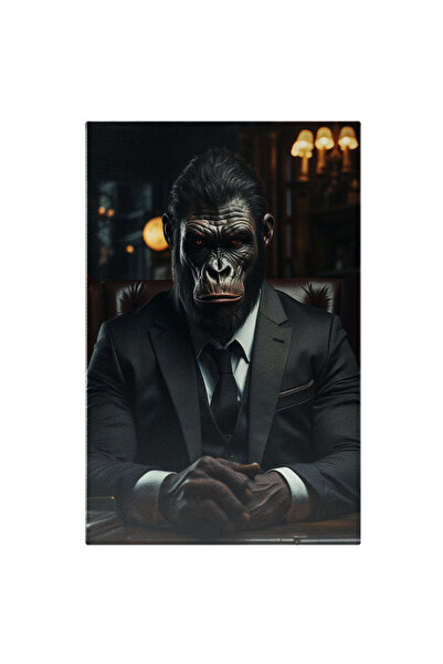 StoryGift Romania Tablou Canvas: Judecata Aspră În Biroul Cu Urangutanul Stil...