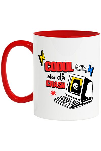 StoryGift Romania Computer mug with skeletons text My code, my rules!, 330ml, Ceramic with Hands, With,STG
