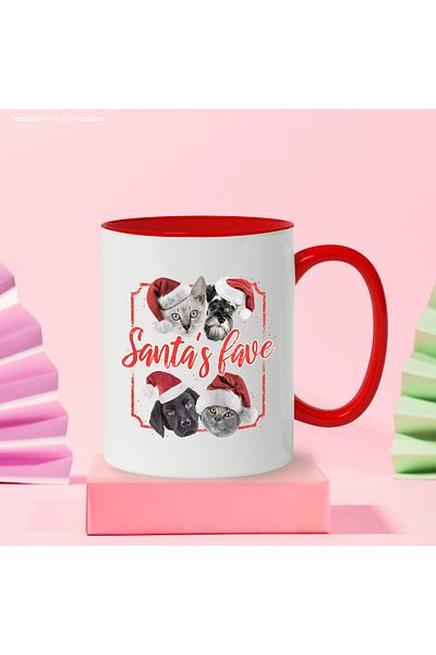 StoryGift Romania Mug With Message In English Santa's Love, Dogs, Cats, Fes, Christmas, Multicolor 3, With ,STG