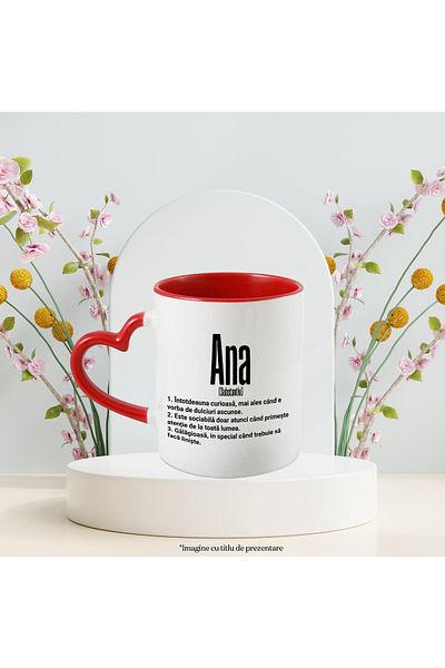 StoryGift Romania Mug With Name Ana, and Funny Message, Curious, Sociable, Noisy, 330ml, Ce, Cu, STG.