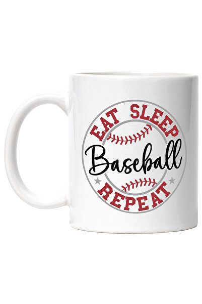 StoryGift Romania Cana cu textul in engleza "Eat sleep, baseball, repeat" - m...