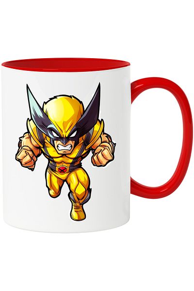 StoryGift Romania Villain Mug, Marvel, Heroes, Maleficent, Yellow, Ceramic, 330ml, with Red Handle, With, STG.