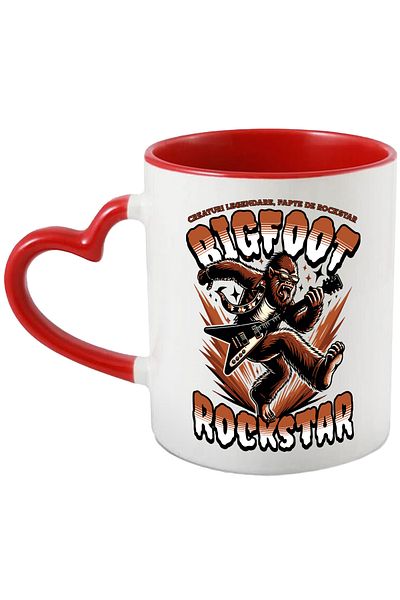 StoryGift Romania Bigfoot Rockstar Mug - Legendary Creatures, Rocker Facts, 330ml, Ceramic C, Cu, stg