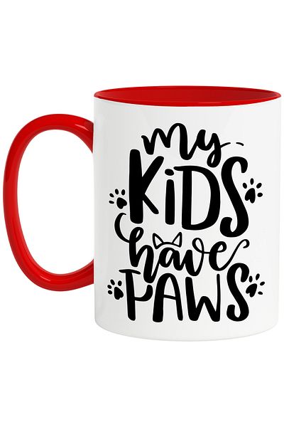 StoryGift Romania Mug with the message in English "My kids have paws" - my kids have paws parent with, With, STG