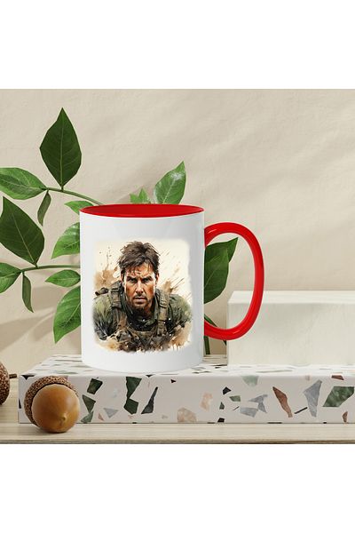 StoryGift Romania Mug With Tom Cruise, Actor, Star, Movies, Hollywood, Multicolor 330 ml, Ceramic, With, STG