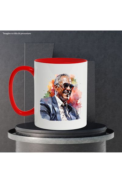 StoryGift Romania Mug With Ray Charles, Celebrity, Singer, Musician, Blues, Multicolor 330 ml, Ceram, With ,STG
